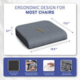 ComfySure Seat Cushion Extra Large - Firm Memory Foam Chair Pad for Recliner, Wheelchair, Office Chair, Stadium 19”x17”x3”