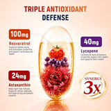 Puyflam Astaxanthin 24mg with Resveratrol & Lycopene, 3-in-1 Liposome Antioxidant Supplements Complex with MCT Oil for Skin, Eye, Heart, Immune & Healthy Aging Support | Non-GMO,No Soy-150 Softgels
