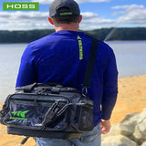 KastKing Fishing Gear & Tackle Bags - Saltwater Resistant Fishing Bags - Fishing Tackle Storage Bags,Medium-Hoss,(Without Trays,15x11x10.25 Inches),Blackout