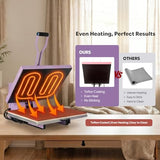 Professional 16x24 Inch Heat Press Machine, 2000W High Power Manual T-Shirt Press with Slide-Out Drawer