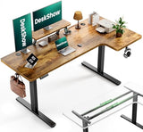 L-Shaped Standing Desk - 63 Inch Adjustable Corner Standing Desk with Flexible Monitor Stand