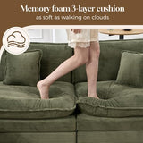Corduroy Cloud Couch Modular Sectional Sofa,Oversized Deep Seat Modern Sectional Couches for Living Room