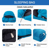 QEZER Ultralight Down Sleeping Bag for Adults 45-68 Degree F with 600 Fill Power, Compact Summer Sleeping Bag for Backpacking, Hiking and Camping