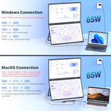 InnoView Dual Portable Monitor 23.8" 3840x2160P 4K 100% sRGB 315°Adjustable Dual Stacked Foldable Monitor