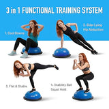 Ativafit Balance Ball Half Exercise Ball Balance Trainer Inflatable Yoga Ball for Home Gym Workouts Core Strength Fitness Half Ball with Resistance Bands, Pump, Support to 660 lbs (Massage Black)