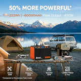 Takki 250W Portable Power Station 222Wh Camping Backup Lithium Battery with Pure Sine Wave AC Outlet 110V Solar Generator for Camping CPAP Home Use Backup Emergency Laptop