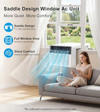 AKIRES U-Shaped Window Air Conditioner, 10,000BTU Air Conditioner Window Unit, Cools up to 450 Sq. Ft, Window AC with Cool, Fan, Dry, Sleep, Energy Saver, and Auto,6 Modes,24H Timer,Home,Office