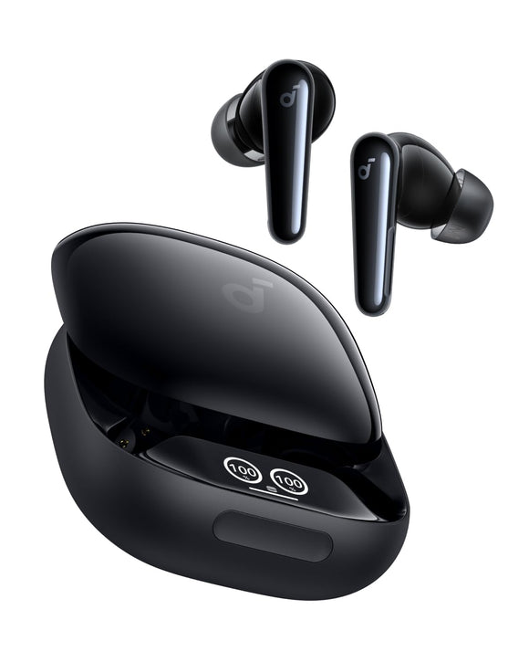 Noise Cancelling Wireless Earbuds, 7-Sensor and Real-Time Adaptive Noise Cancelling, 2× Faster Charging Soundcore