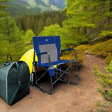 GCI OUTDOOR Freestyle Rocker Camping Chair | Portable Folding Rocking Chair with Solid, Durable Armrests, Drink Holder & Comfortable Backrest — Royal Blue