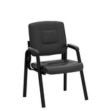 Naomi Home Faux Leather Guest Reception Chair with Armrests - Black