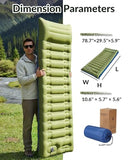 NINTYNINE Camping Sleeping Pad, 5.9" Extra-Thick Reinforced Camping Pad with Built-in Pillow & Foot Pump, Ultralight Compact Inflating Sleeping Mat for Backpacking Hiking Travel Tent Beach