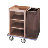 Multifunctional Housekeeping Caddy, Compact Service Trolley, Hotel Cleaning Cart with Removable Canvas Bags & Locking Wheels for Housekeeping Hotels Apartment a