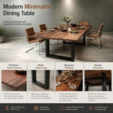 Wood Dining Room Table，Rustic Live Edgesolid Wood Farmhouse Kitchen Table