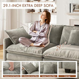 WorthFurni 111.4" Modular Sectional Sofa, U Shape Cloud Couch with 2 Movable Ottoman