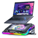 Gaming Laptop Cooling Pad with Full RGB Lights, Powerful Cooler Fan Stand for 15-19 inch Gamer Laptops