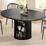 DHH 47"-63" Extendable Round Dining Table for 4–8 with Storage