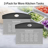 Ourokhome 2 Pack Bench Scraper Dough Cutter, Stainless Steel Dough Scraper with Laser-Etched Scale, Conversion Chart, Non-Slip Handle, Dishwasher Safe for Bread & Pastry, Black