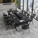 Usosidam Folding Conference Room Table, Modular Mobile Large Flip-Top Training Table
