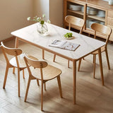 Oak Dining Chairs, Kitchen Chairs, 100% Solid Wood Modern Dinner Chair with Curved Backrest