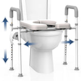 Toilet Seat with Handles - Adjustable Elevated Toilet Seat Riser, 400 lbs Gazoba