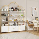 Semoic Arched Bookshelves and Bookcases: Triple Wide 5-Tier Large Open Bookshelf