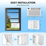 Antarctic Star 6,000 BTU Window Air Conditioner, Window AC Unit, Cools Rooms up to 250 Sq.Ft., 6 in 1 Modes Air Conditioner Window Unit with Remote Control, Easy to Install, Energy Saving, White