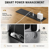 SAINTCY Two-Person Standing Office Desk with Built-in USB Outlet, Double Adjustable Computer Cubicle Desk