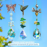 H&D HYALINE & DORA 3Pcs Crystal Suncatcher for Windows Hanging Prism Rhinestones Sun Catcher with Chain and Hook Rainbow Maker for Ceiling Garden Home Indoor Decor