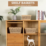 OIAHOMY Wicker Storage Baskets, Paper Rope Shelf Bins, Decortive Baskets for Organizing, Set of 3-Yellow & Black