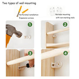 Narrow Wall-Mounted Book Shelf - 10cm Slim Bookcase for Bedroom, Living Room, Nursery - Space-Saving Storage Rack for Books, Decor, and Organizers Behind Doors