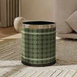 YIORYO Round Leather Trash Can, Garbage Can Under Desk Cabinet, Wastebasket Bin