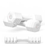Adjustable Dumbbells Set, 4 in 1 Hand Weights Set for Women Men 10 LB Dumbbell Pair Each 2lbs 3lbs 4lbs 5lbs Weights Dumbbells Set with TPU Soft Rubber Handle for Home Gym Exercise Fitness - White