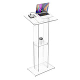 Acrylic Clear Lecterns Podium Stand, 50 Inch - Pulpits for Classrooms, Weddings, Churches, Conference, Speeches