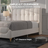 Novilla Queen Bed Frame with Charging Station & LED Lights