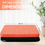 Wiesumirt Innovative Gel Seat Cushion for Long Sitting, Large and Thick, Seat Cushion for Back, Sciatica (Orange)