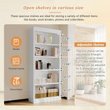 Modern 83" Tall Bookshelf Suite, 5 Tier Bookshelf with Adjustable Shelves