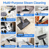 SENMO Steam Mop, 14-in-1 Detachable Steam Cleaner for Home and Floor, 1300W 228°F Deep Cleaning MultiPurpose Steamer with 14 Attachments for Floor, Tile, Grout, Furniture, Carpet, Wall (Black)