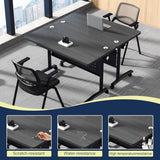 Yauehui Folding Conference Room Tables with Wheels,10-Pack Flip Top