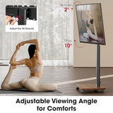 AOKCOS Rolling TV Stand for 43 50 55 60 65 70 75 Inch TVs, Portable Mobile TV Stand on Wheels, 10-Level Height Adjustable TV Cart with Swivel & Tilt Mount for Bedroom/Living Room/Office/Corner