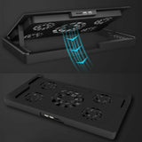 Five Fan Laptop Cooling Pad Stand Metal Adjustable Black USB Hub