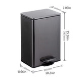 Silver Metal Step Trash Can - Stylish Pedal Bin with Lid for Kitchen Outdoor Patios & Office - Durable Recycling Bin for Home & Entertaining Use