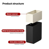 LEASYLIFE 2.1gallon Narrow-Slit Bathroom Trash Can，White&Black