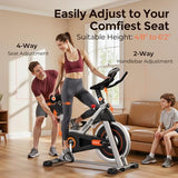YOSUDA Exercise Bike, Brake Pad Stationary Bike for Home with Exclusive App, Magnetic Indoor Cycling Bike with 300 lb Weight Capacity, Low Noise, Magnetic-Black