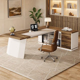 Tribesigns 78.7" L-Shaped Executive Desk, Modern Office Desk with 55.1" Storage Cabinet