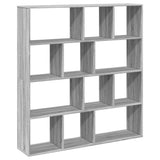 Sonoma Gray Wooden Bookshelf Storage Cabinet - 132x29x141.5 cm - Modern Bookcase for Living Room, Office & Basement - Chic Sideboard Display Shelf for Organizing & Decor