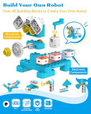 WhalesBot A1 Coding Toy for Kids, Building Block Robot, Fun STEM Toy with Magnetic Controller and Sensor Blocks, Screen-Free Coding with 3 Guide Books for Kids 3-6