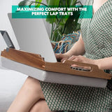 Lap Desk with Cushion,Wooden Bed Tray Table for Eating,Lap Tray in Recliner,Breakfast Tray,