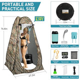 Thallike Portable Hot Shower for Camping Shower Tent Kit, 1000W Immersion Heater, Rechargeable Camping Shower Pump, Pop Up Shower Tent with 6.6 Gallons Folding Bucket for Adults Outdoor