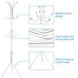Coat Rack Stand, 10 Hooks Free Standing Hat Hanger Metal Hall Tree Clothes Holder Storage Stand Ejoyous