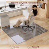 MYSUNORIA Tempered Glass Chair Mat for Carpet, 46"x55" Grey Floor Mat